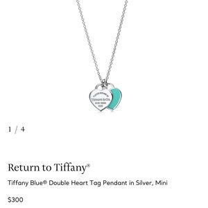 Tiffany & Co. Silver and Blue Heart Necklace